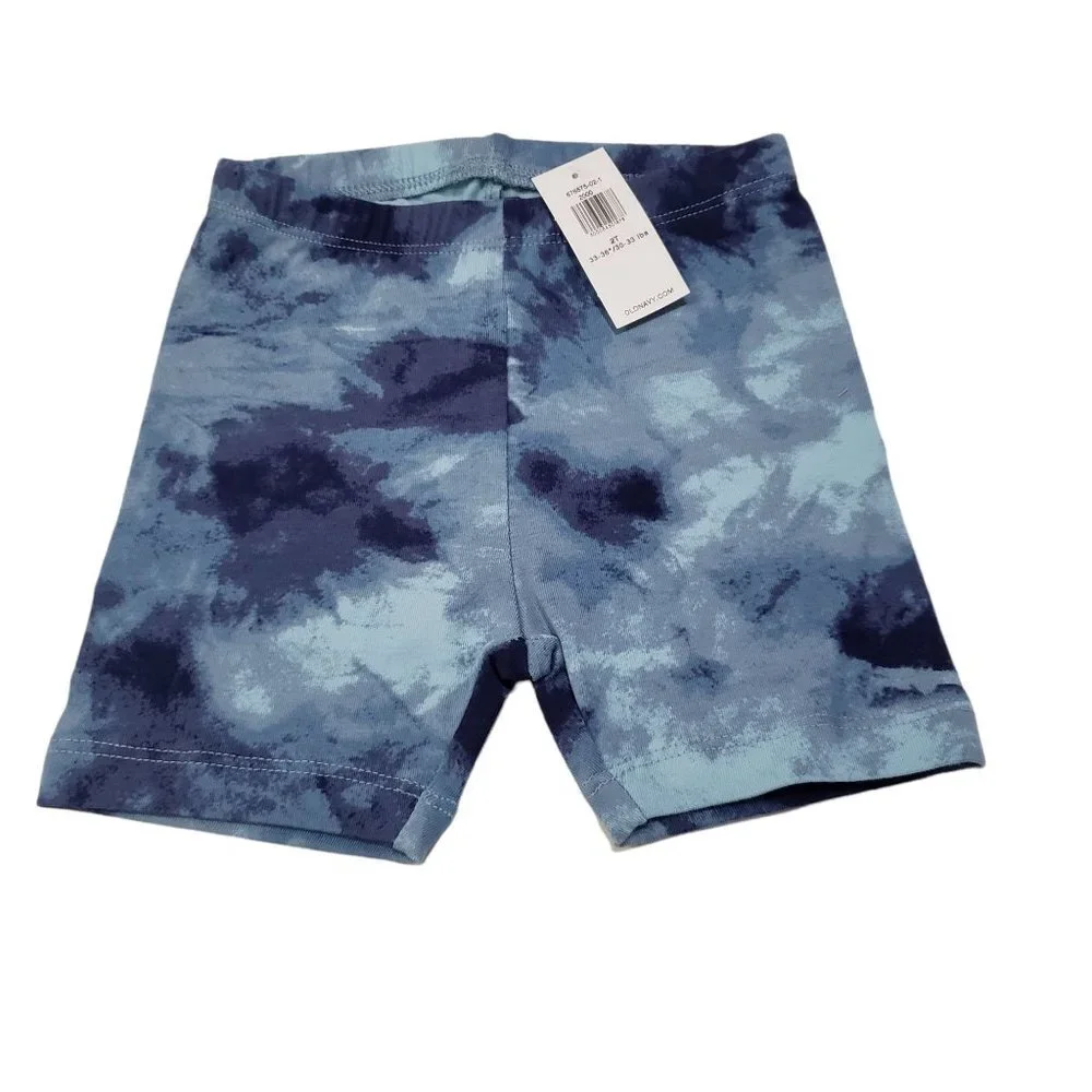 NWT Old Navy Toddler Bike Shorts‎ in Indigo Tie Dye Size 2T
